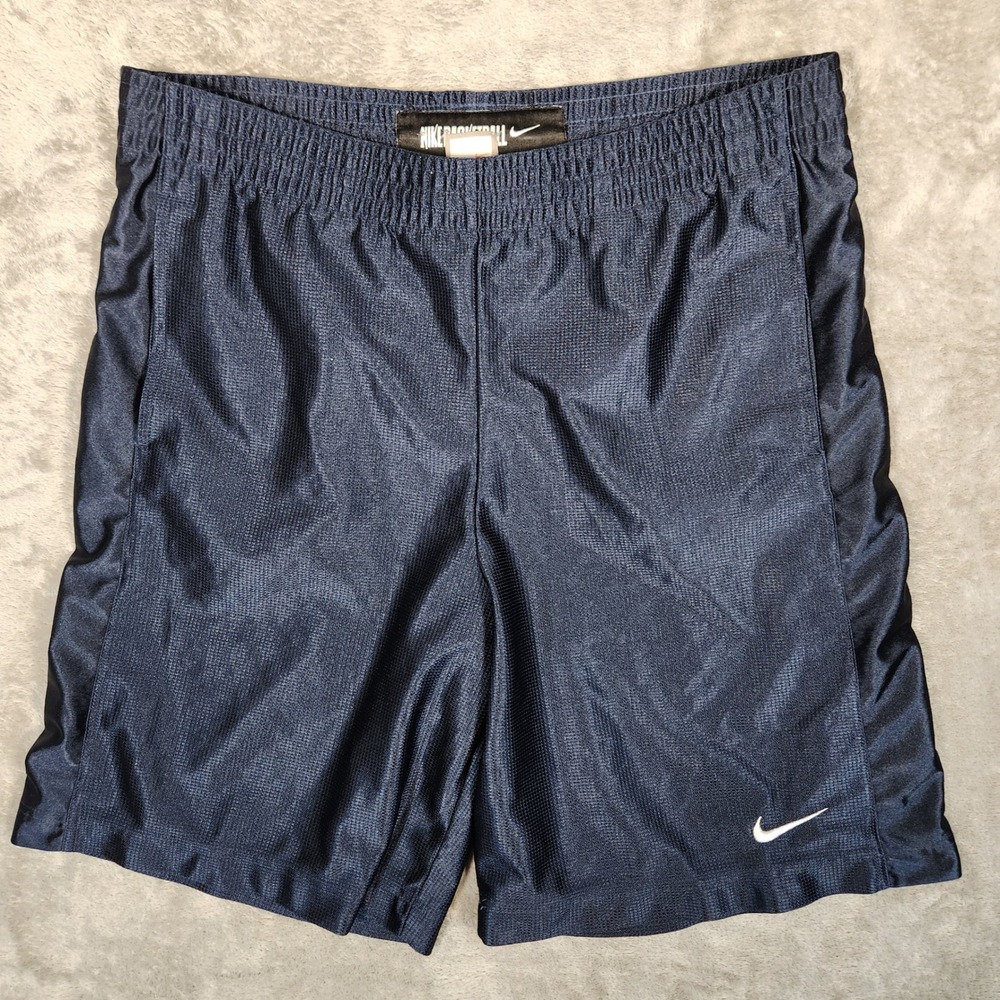 Nike Basketball Shorts Mens Large Navy Blue Excellent Mesh Athletic 207630-453